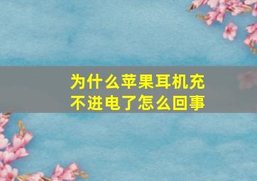 为什么苹果耳机充不进电了怎么回事