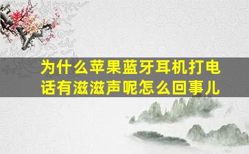 为什么苹果蓝牙耳机打电话有滋滋声呢怎么回事儿