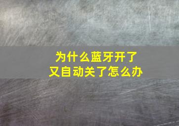 为什么蓝牙开了又自动关了怎么办