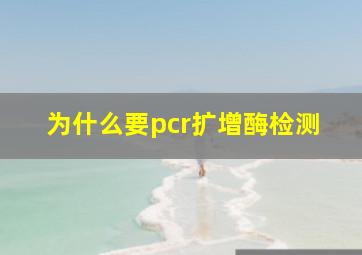 为什么要pcr扩增酶检测