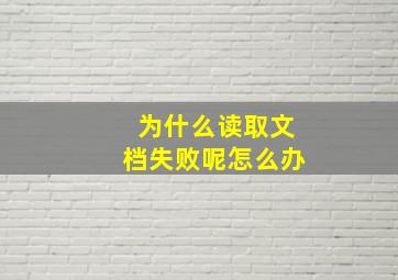 为什么读取文档失败呢怎么办