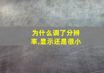 为什么调了分辨率,显示还是很小