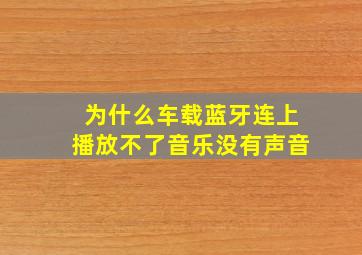 为什么车载蓝牙连上播放不了音乐没有声音