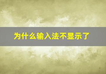 为什么输入法不显示了