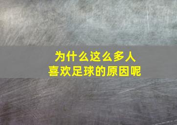 为什么这么多人喜欢足球的原因呢