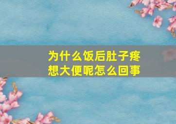 为什么饭后肚子疼想大便呢怎么回事