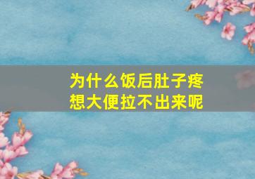 为什么饭后肚子疼想大便拉不出来呢