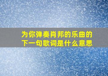 为你弹奏肖邦的乐曲的下一句歌词是什么意思