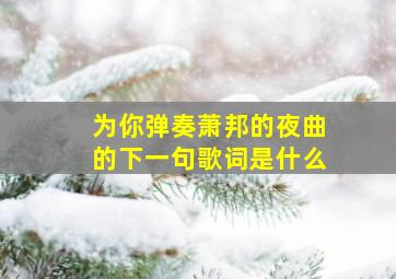 为你弹奏萧邦的夜曲的下一句歌词是什么