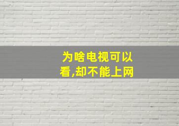 为啥电视可以看,却不能上网