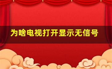 为啥电视打开显示无信号