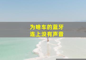 为啥车的蓝牙连上没有声音