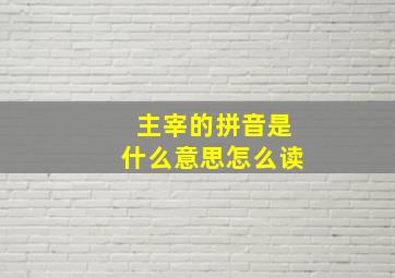 主宰的拼音是什么意思怎么读