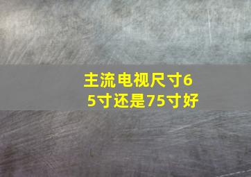 主流电视尺寸65寸还是75寸好