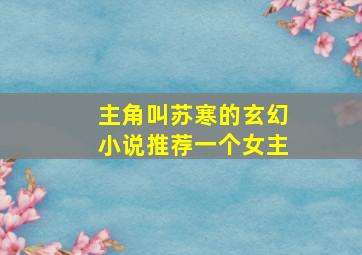 主角叫苏寒的玄幻小说推荐一个女主