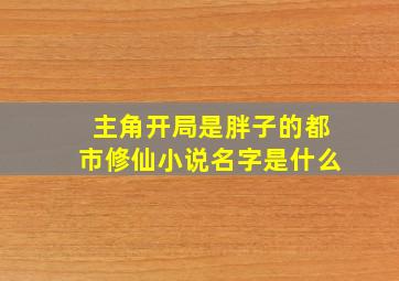 主角开局是胖子的都市修仙小说名字是什么