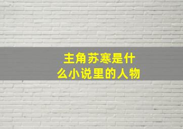 主角苏寒是什么小说里的人物