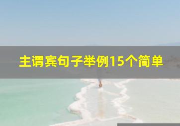 主谓宾句子举例15个简单