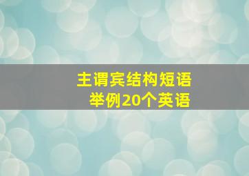 主谓宾结构短语举例20个英语