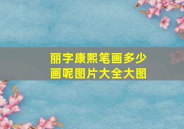 丽字康熙笔画多少画呢图片大全大图