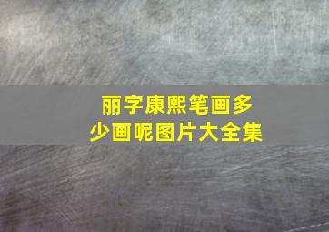 丽字康熙笔画多少画呢图片大全集