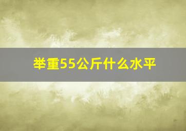 举重55公斤什么水平