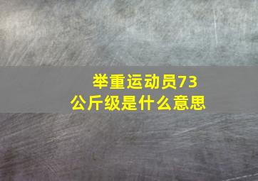 举重运动员73公斤级是什么意思