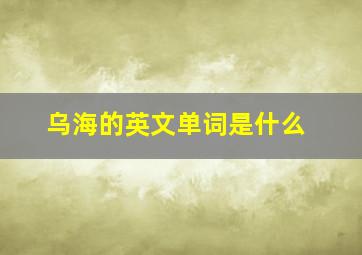 乌海的英文单词是什么