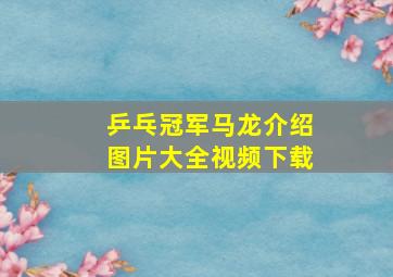 乒乓冠军马龙介绍图片大全视频下载