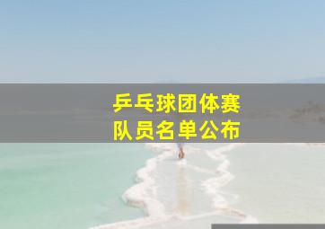 乒乓球团体赛队员名单公布