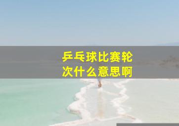 乒乓球比赛轮次什么意思啊