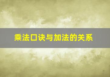 乘法口诀与加法的关系