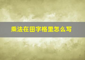 乘法在田字格里怎么写