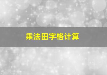 乘法田字格计算