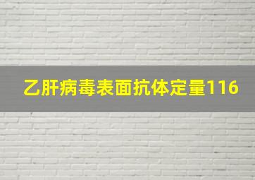 乙肝病毒表面抗体定量116