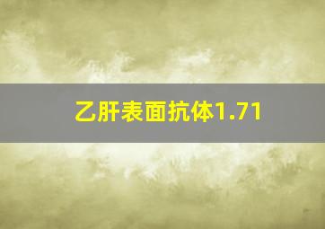 乙肝表面抗体1.71