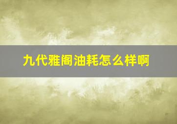 九代雅阁油耗怎么样啊