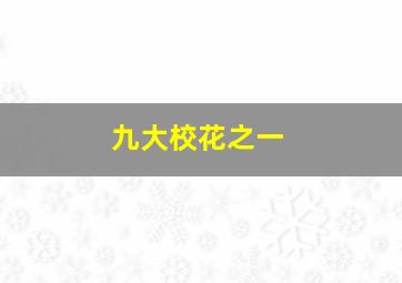 九大校花之一