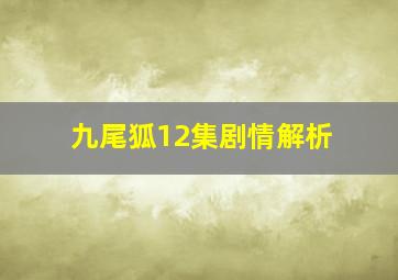 九尾狐12集剧情解析