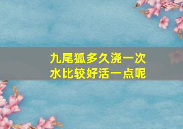 九尾狐多久浇一次水比较好活一点呢