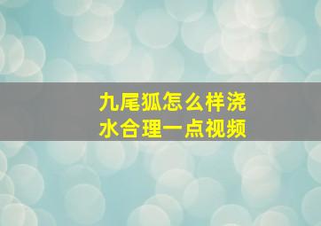 九尾狐怎么样浇水合理一点视频