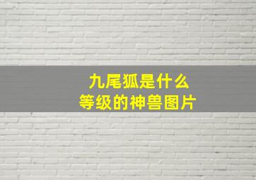 九尾狐是什么等级的神兽图片