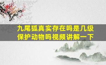 九尾狐真实存在吗是几级保护动物吗视频讲解一下