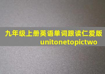 九年级上册英语单词跟读仁爱版unitonetopictwo