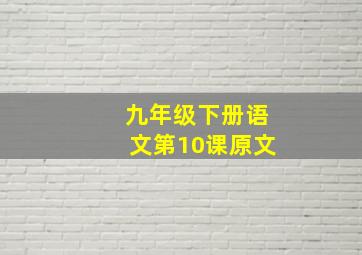 九年级下册语文第10课原文