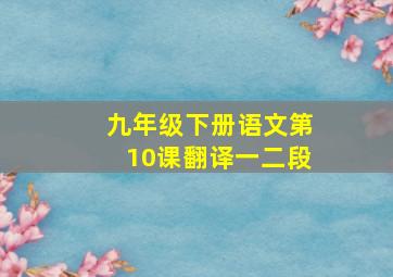 九年级下册语文第10课翻译一二段