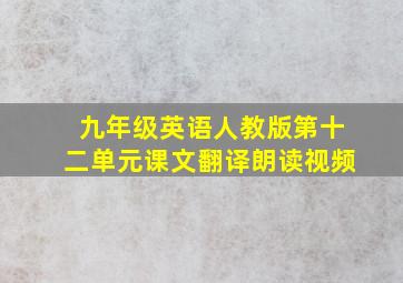 九年级英语人教版第十二单元课文翻译朗读视频