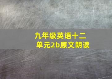 九年级英语十二单元2b原文朗读