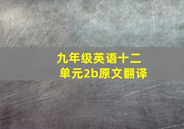 九年级英语十二单元2b原文翻译