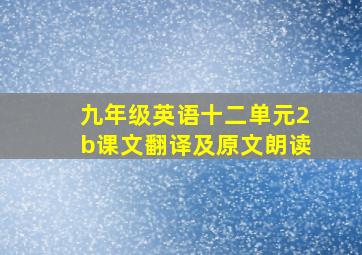 九年级英语十二单元2b课文翻译及原文朗读